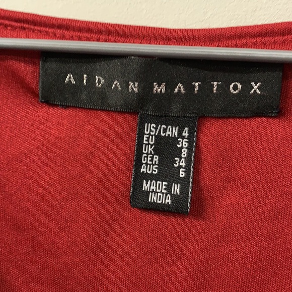 Aidan Mattox Sequined Red/ Black Blouse / Top Party New Years Eve Cocktail 4 - Picture 4 of 8